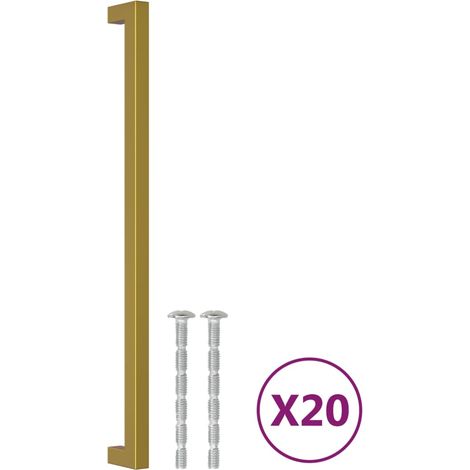 vidaXL Tiradores para armarios 20 uds acero inoxidable dorado 320 mm (1/2)