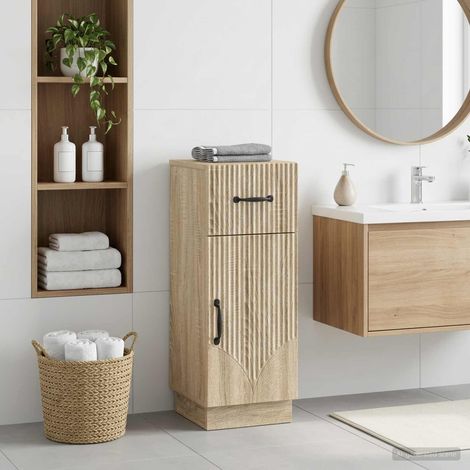 vidaXL Mobiletto da Bagno HOORN Rovere Sonoma 30 x 31 x 77 cm
