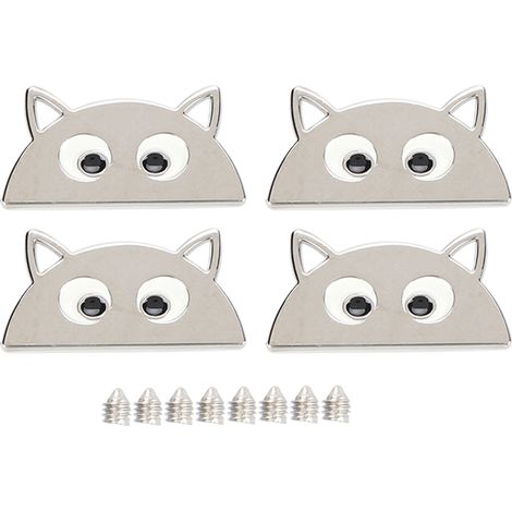 4Pcs Metal Buckle Cartoon Semicircle Pattern DIY Leather Luggage Fastener DecorationSilver B01-51-52055 (1/5)