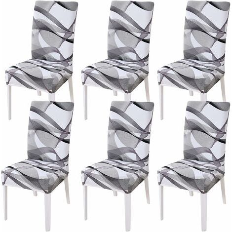 Housse de Chaise de Salle a Manger,Housse de Chaise Extensible,Couverture de Chaise Haut Decoratives pour Banquet Hôtel Cuisine Mariage Restaurant (Long Ribbon, 6 pièces) (1/5)