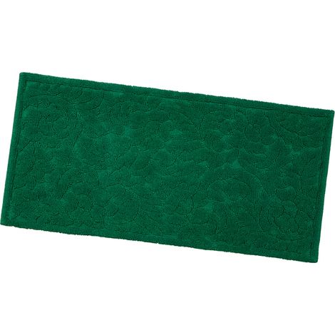 Tappeto Morbido Cotone Tinta Unita Scendiletto Bagno Camera Assorbente Antiscivolo Verde - 53x110 cm