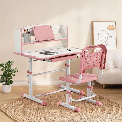 Ensemble table et chaises enfant coloris rose 80 x 54,5 x 104 cm (1/5)