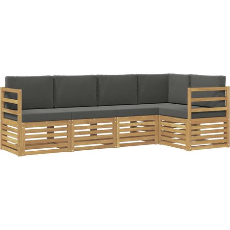 Conjunto de sofás de exterior 5 pcs Blanco y Antracita vidaXL (1/5)