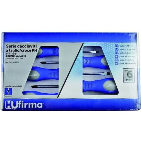 Serie Destornilladores Hu-Firma Crv Corte/Cruz-Ph Piezas 6
