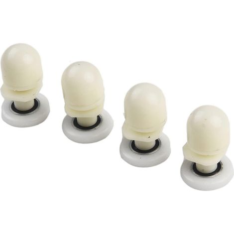 Roulettes de porte de douche de 23 mm de diamètre, lot de 4 roulettes de rechange, roulements de poulie pour porte de douche coulissante et pivotante en verre. (1/5)