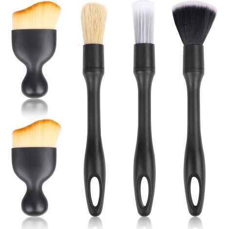 Brosse de nettoyage voiture – Pinceaux de détail 5pcs – Fibres synthétiques douces – Poignée ergonomique – Nettoyage intérieur efficace (1/5)