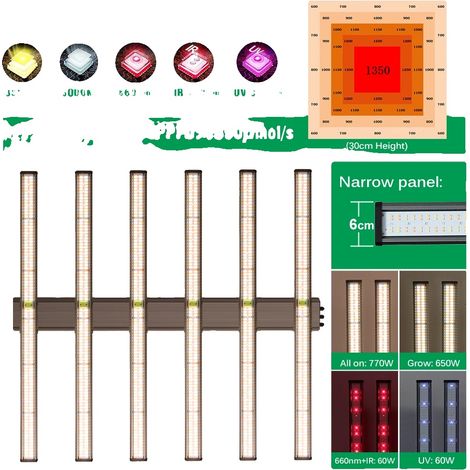 Lámpara LED de cultivo, regulable, espectro completo, 770 W, EU-b (1/2)