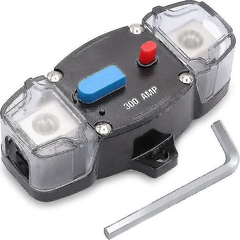 12-48V DC 300A Leitungsschutzschalter mit manueller Rückstellung, Inline-Sicherung für 0-8 Gauge Trolling-Autoradios (1/5)