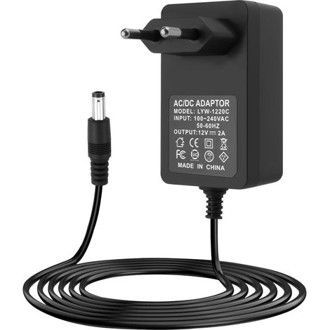Adaptateur Secteur 12V 2A 24W Universel pour Haut-Parleurs, Bandes LED, Routeurs, Caméras CCTV et Appareils Électroniques Alimentation 12V 2A 5.5mm x 2.5mm Transformateur AC DC Câble (1/5)
