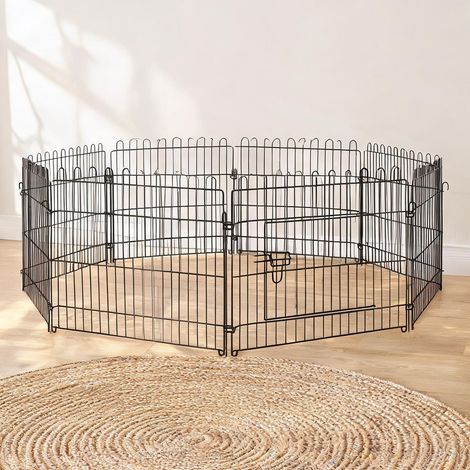 Enclos pour chien en métal noir 71 x 61 cm 180 x 180 x 61 cm (1/5)