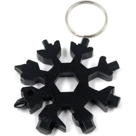 Outil multifonction 18 en 1 Noir Porte-clés flocon de neige Clé Outil universel portable Tournevis Idée cadeau Cadeau pour la fête des pères Cadeau pour lui Fête des pères (1/5)