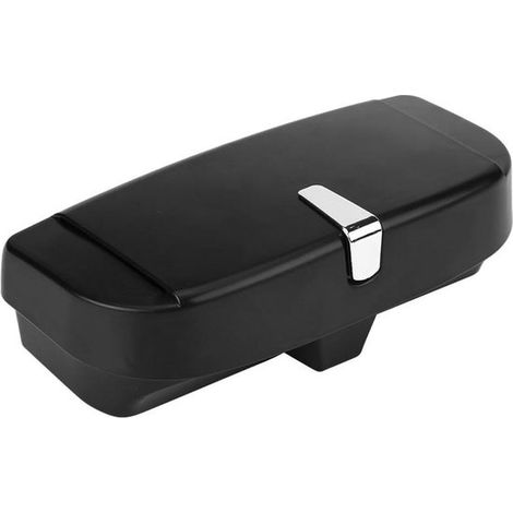 Porta occhiali da sole per auto - Custodia per occhiali in ABS con clip e clip per biglietti e carte - Porta occhiali universale nero (1/5)