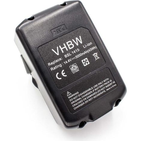 vhbw Akku kompatibel mit Hitachi Hikoki WH 14DBL, WH 14DCL, WH 14DSL2, WM 14DBL, WP 14DSL Werkzeug (3000 mAh, Li-Ion, 14,4 V) (1/2)