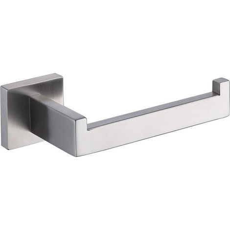 Porte-papier toilette, couleur nickel brossé, porte-rouleau/distributeur/crochet de papier toilette, mural, convient aux salles de bains et aux cuisines, style carré moderne en acier inoxydable (argen (1/5)