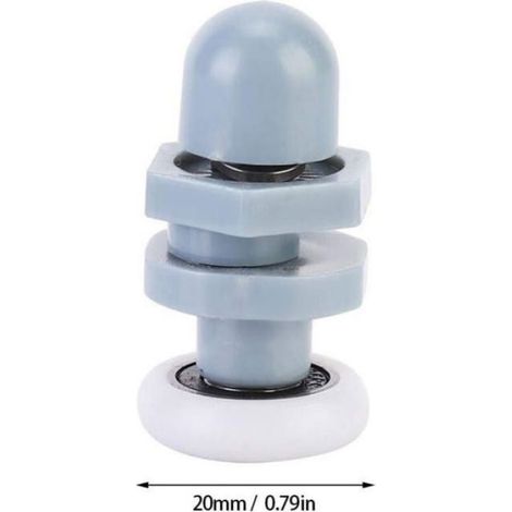 Roulettes Pour Porte De Douche - Diamètre 20 mm - Galets Coulissants En Plastique - Pour Portes Coulissantes En Verre - Lot De 8 (1/5)