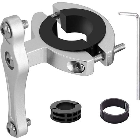 Bicyclette VTT Support Adaptateur pour Porte Bouteille en Alliage d'Aluminium, Facile à Installer Vélo Fixation pour Porte Bidon Verrouillé Double Face sur Guidon Tige De Selle, Argent (1/5)