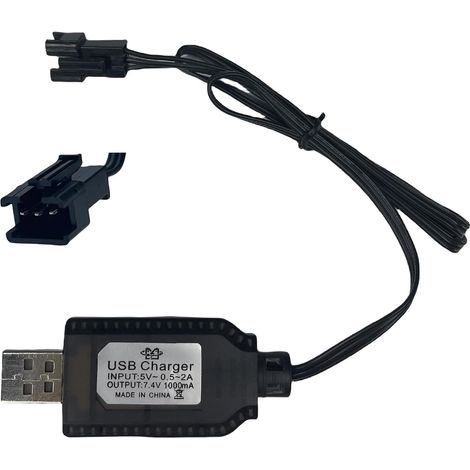 Caricabatterie USB per Batterie LiPo 7,4V 2S – Connettore SM-3P – Ricarica Sicura e Portatile (1/5)