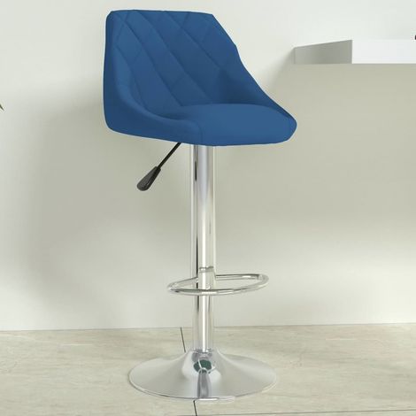 vidaXL Tabouret de bar Bleu Velours (1/5)