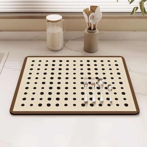 Geschirrtrockenmatte – Saugfähige Arbeitsflächenmatte für Kaffeemaschine und Geschirrständer –(40×60cm) (1/5)
