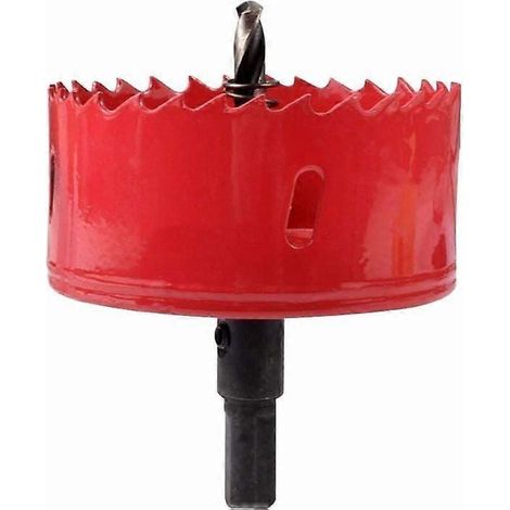 Scie cloche de 102 mm (4 pouces) pour bois, panneaux plastiques, plafonds, plaques de plâtre et tôles métalliques - Fraise cloche bimétallique HSS avec foret pilote (1/5)