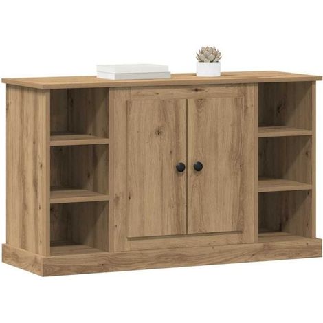 Buffet Bas de Cuisine en Bois d'Ingénierie, Meuble Rangement Moderne Style Chêne, 100 x 35,5 x 60 cm, Idéal pour Salon et Salle à Manger (1/5)