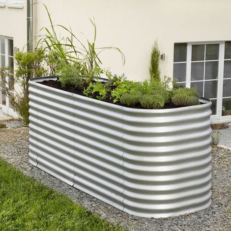 Vitavia Hochbeet "Vita BASIC S" aluminium blank 242 x 82 x 40 cm (L x B x H)