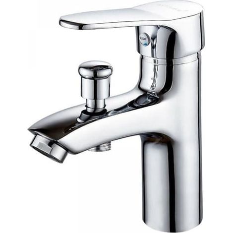 SABIR-Robinet de baignoire, robinet mitigeur monotrou double eau chaude/froide, robinet de douche en alliage, robinet de douche de salle de bain, étiquette (1/5)