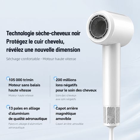 Sèche-cheveux haute vitesse RD1675 1600W moteur puissant technologie ionique flux air chaud et froid silencieux – Livraison gratuite (1/5)
