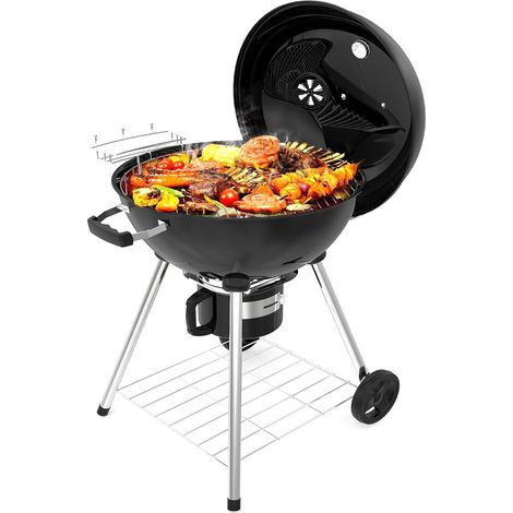 21 inch charcoal barbecue with lid, XXL round charcoal barbecue, ash drawer, adjustable vent, ball barbecue, 83 cm x 71 cm x 105.5 cm (1/5)