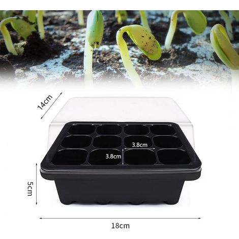 Lot de 5 Bac à semis, Mini Serre pour semis, Plateaux de Culture avec Couvercle, Propagateur Jardin-60 cellules (1/5)