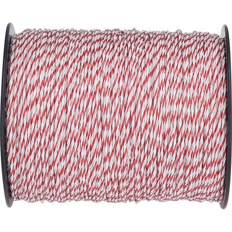 Corde de Clôture électrique, 500 M de Fil de Polyéthylène, Clôture de Pâturage, Brin de Clôture électrique, Câble électrique, Accessoires de Clôture électrique pour Ferme, Ranch, (1/5)