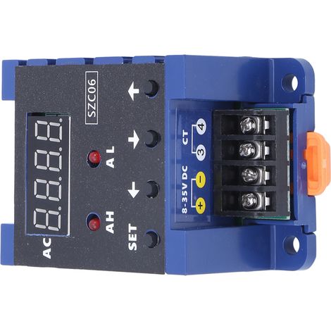 Ampèremètre numérique SZC06 DC8–35V AC, plage de mesure 0,3–50A, limite supérieure et inférieure, temporisation d'alarme, détection par relais (1/5)