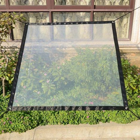 Bache Transparente imperméable Tissu de Film de Feuille de bache de Jardin PE avec/Oeillets et lanière Heavy Duty/Anti Gel/Anti-UV/Windproof Plant Isolation Canopy Cover for Greenhouse-1x1m (1/3)