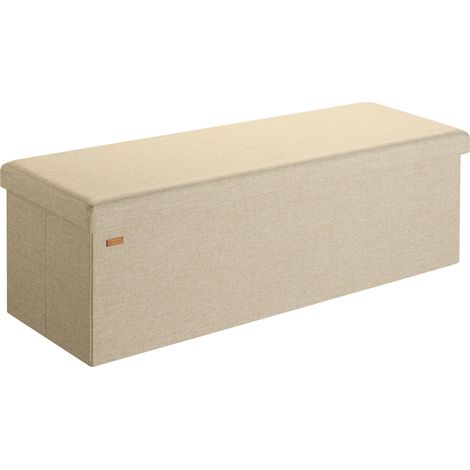 Casaria – Banc de rangement pliable XL – Couvercle amovible – Surface rembourrée en mousse haute densité – 131L – MDF hydrofuge – Dimensions 115x38x38 cm
