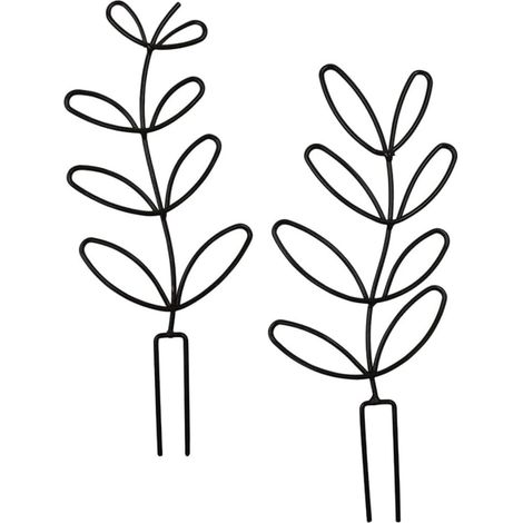 Set di 2 supporti per piante rampicanti in vaso, design a forma di foglia, per piante rampicanti, fiori e giardinieri.