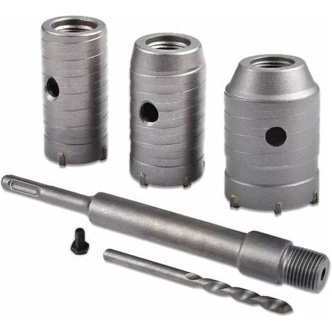 royaluxe - Scie à Cloche Trépan, Ø30mm, 40mm, 50mm Set de Scies Cloches , Trépan Béton 350 mm SDS Plus Tige d'Extension Pointe en Carbure de Tungstène,Scie Cloche pour Brique Pierre Béton Ciment(poign (1/5)