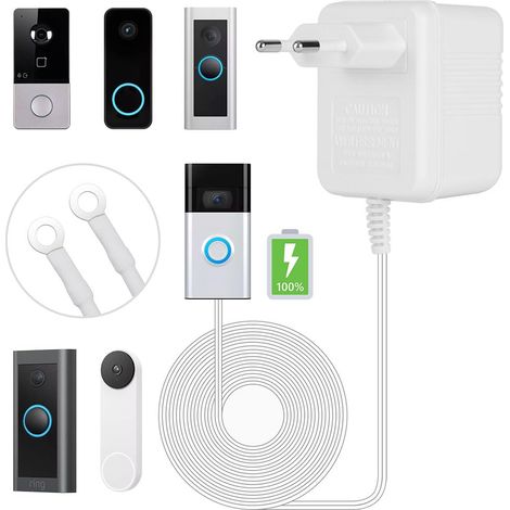 Transformateur de Sonnette, Transformateur pour Sonnette Vidéo, pour la Maison Intelligente Compatible avec la Sonnette Vidéo, 24 Volt 500mA Compatible (1/5)