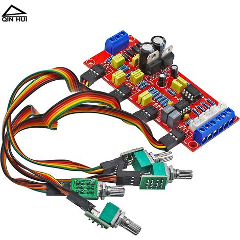 Carte de tonalité audiophile NE5532 avec réglage des hautes, moyennes et basses fréquences, module de préamplification, amplificateur de puissance, panneau avant haut-parleur (1/4)