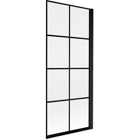 Mexen Mist pantalla de ducha de 1 ala derecha 80 x 150 cm, rejilla negra, negro - 8A9-080-001-70-77-P (1/4)