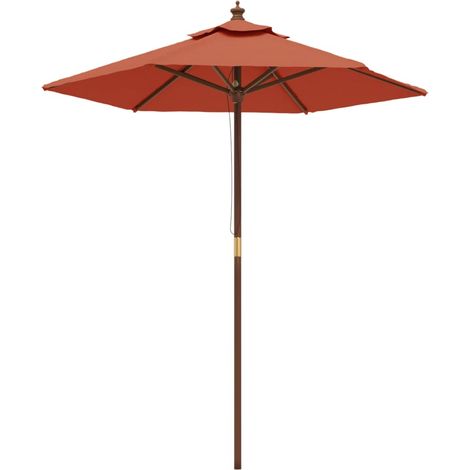 Sonnenschirm mit Holzmast Terrakotta 196x231 cm vidaXL