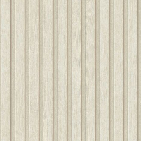 Papier peint vinyle beige 3D effet bois – Lessivable et brossable – Raccord libre – Dimensions personnalisables – Bricoflor