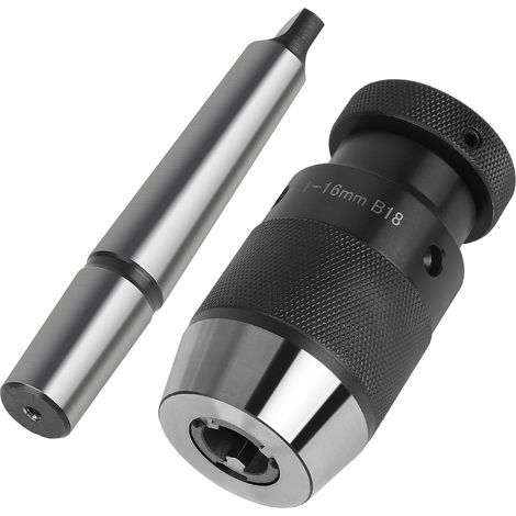 Mandrin de Perçage MK2-B18, 1-16mm, Mandrin de Perçage Tour Auto-serrant sans Clé, Cône de l'arbre MT2 pour Perceuse à Colonne, Fraiseuses, Tours (1/5)
