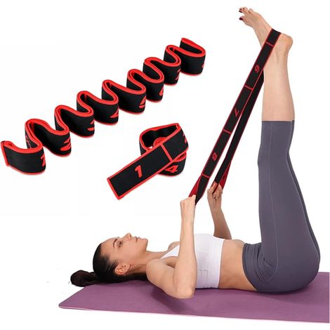 Sangle stretch pour yog, Bande Elastique Musculation,Bande Élastique Fitness,Bandes de Boucle D'exercice,Bandes Latines Extensibles (1/5)