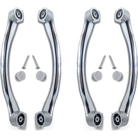 Paire de poignées de remplacement incurvées pour porte de douche Chrome (1/5)