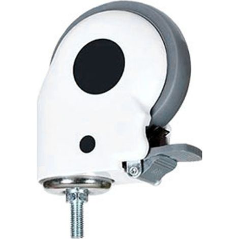 Roue pivotante 5 pouces silencieuse, roulette lourde TPR avec frein, accessoire de remplacement pour chariot, roue universelle freinée 5in TPR (1/5)