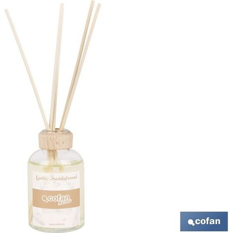 Diffuseur de parfum exotique au bois de santal 50 ml, au parfum relaxant et longue durée.