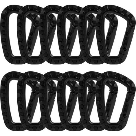 NTHProducts - Moschettone - Moschettone a D - Resistente e versatile - Nero - Per attività all'aperto - Gancio potente - Adatto per campeggio e... (1/5)