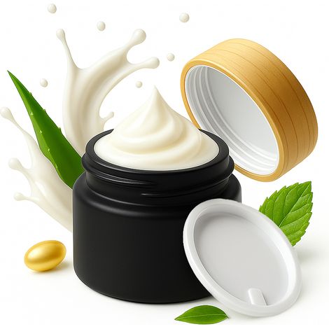 Pot en verre NOIR MAT 5 g pour crème, baume, cosmétique, onguent, gel