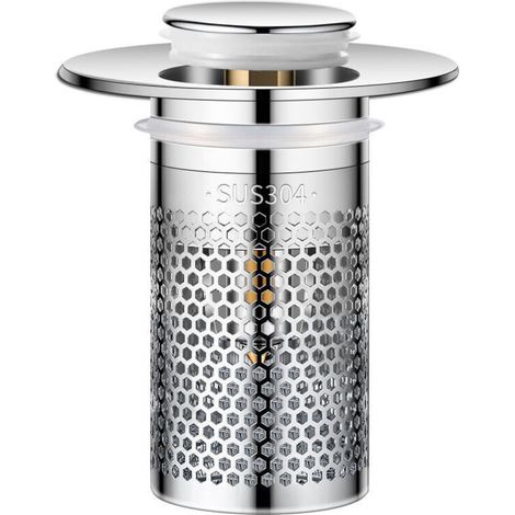 – filtre de vidange de sol en acier inoxydable, bouchon d'armoire Pop-up, bouchon de lavabo Anti-odeur, attrape-cheveux, filtre d'évier de douche (1/5)