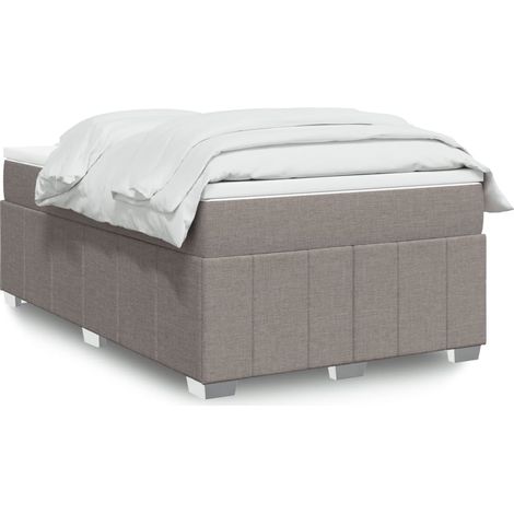 vidaXL Sommier à lattes de lit avec matelas taupe 120x190 cm tissu (1/5)